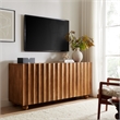 Sorren 72 Inch Scalloped Wood 4-Door Sideboard in Walnut