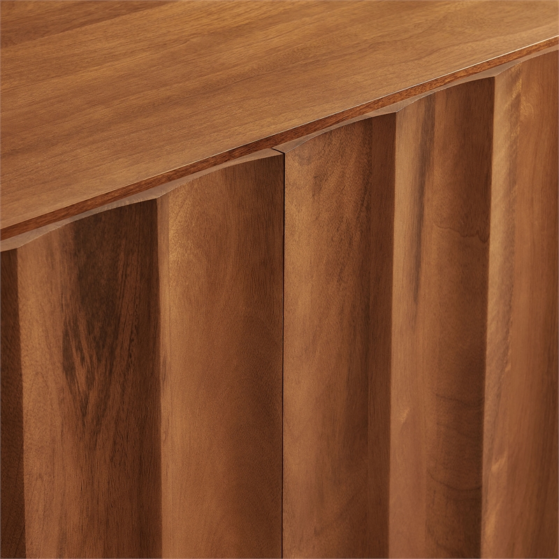 Sorren 72 Inch Scalloped Wood 4-Door Sideboard in Walnut