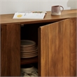 Sorren 72 Inch Scalloped Wood 4-Door Sideboard in Walnut