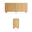 Sorren 72 Inch Scalloped Wood 4-Door Sideboard in Natural