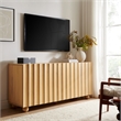 Sorren 72 Inch Scalloped Wood 4-Door Sideboard in Natural