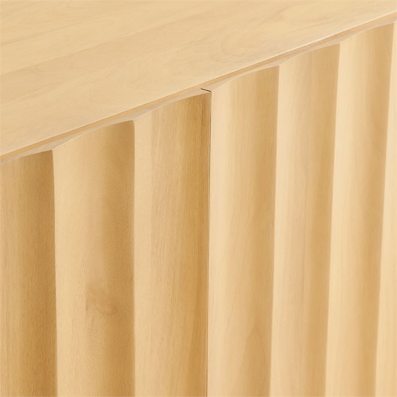 Sorren 72 Inch Scalloped Wood 4-Door Sideboard in Natural