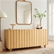 Sorren 72 Inch Scalloped Wood 4-Door Sideboard in Natural