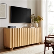 Sorren 72 Inch Scalloped Wood 4-Door Sideboard in Natural