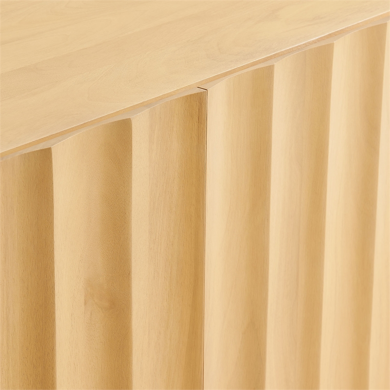 Sorren 72 Inch Scalloped Wood 4-Door Sideboard in Natural