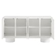 Lumo 4-Door Curved Wood Accent Cabinet in White