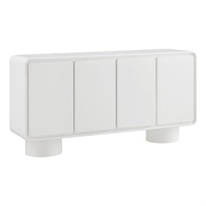 Lumo 4-Door Curved Wood Accent Cabinet in White
