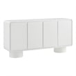 Lumo 4-Door Curved Wood Accent Cabinet in White