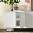 Lumo 4-Door Curved Wood Accent Cabinet in White