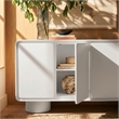 Lumo 4-Door Curved Wood Accent Cabinet in White