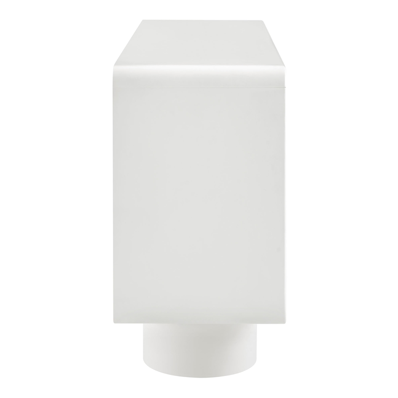 Lumo 4-Door Curved Wood Accent Cabinet in White
