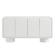 Lumo 4-Door Curved Wood Accent Cabinet in White