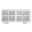 Lumo 4-Door Curved Wood Accent Cabinet in White