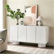 Lumo 4-Door Curved Wood Accent Cabinet in White