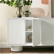 Lumo 4-Door Curved Wood Accent Cabinet in White