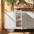 Lumo 4-Door Curved Wood Accent Cabinet in White