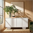 Lumo 4-Door Curved Wood Accent Cabinet in White