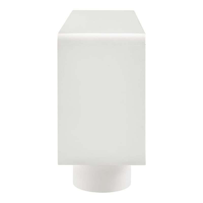 Lumo 4-Door Curved Wood Accent Cabinet in White