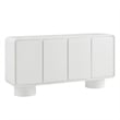 Lumo 4-Door Curved Wood Accent Cabinet in White