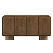 Lumo 4-Door Curved Wood Accent Cabinet in Walnut