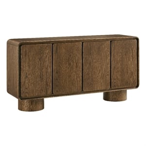 Lumo 4-Door Curved Wood Accent Cabinet in Walnut