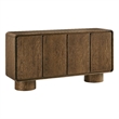 Lumo 4-Door Curved Wood Accent Cabinet in Walnut
