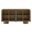Lumo 4-Door Curved Wood Accent Cabinet in Walnut