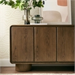 Lumo 4-Door Curved Wood Accent Cabinet in Walnut