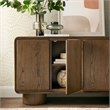 Lumo 4-Door Curved Wood Accent Cabinet in Walnut