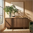 Lumo 4-Door Curved Wood Accent Cabinet in Walnut