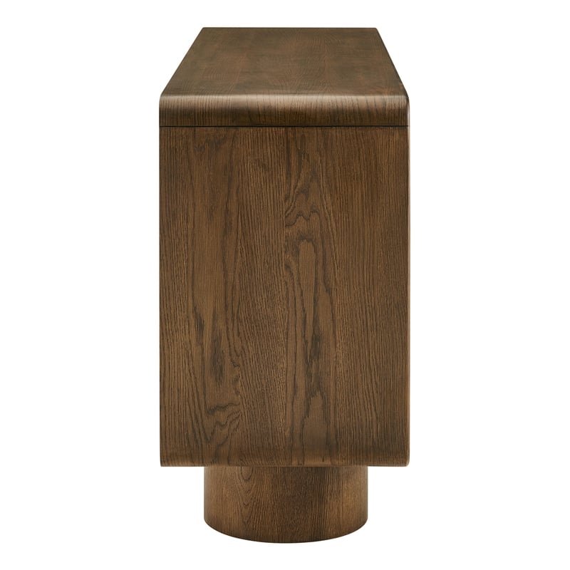 Lumo 4-Door Curved Wood Accent Cabinet in Walnut