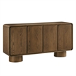 Lumo 4-Door Curved Wood Accent Cabinet in Walnut