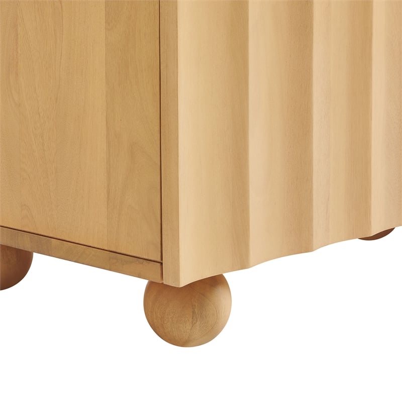Sorren 54 Inch Scalloped Wood 3-Door Sideboard in Natural
