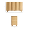 Sorren 54 Inch Scalloped Wood 3-Door Sideboard in Natural