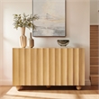 Sorren 54 Inch Scalloped Wood 3-Door Sideboard in Natural