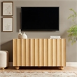 Sorren 54 Inch Scalloped Wood 3-Door Sideboard in Natural