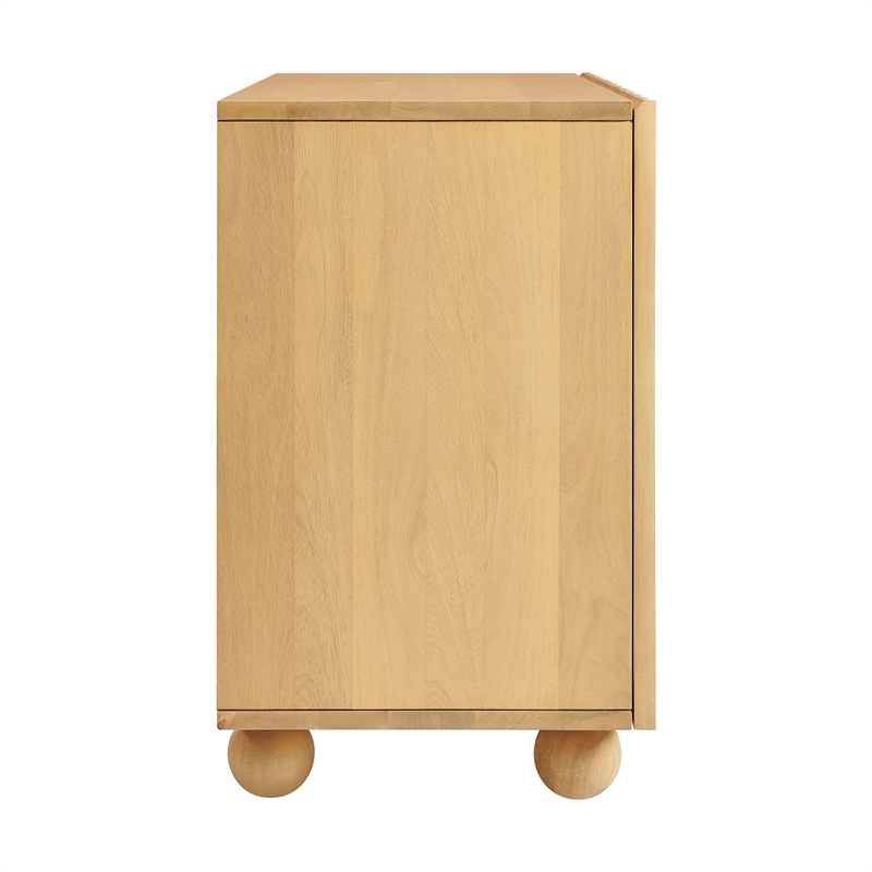 Sorren 54 Inch Scalloped Wood 3-Door Sideboard in Natural