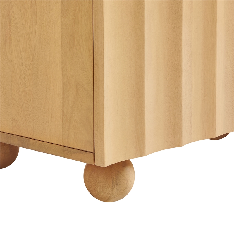 Sorren 54 Inch Scalloped Wood 3-Door Sideboard in Natural