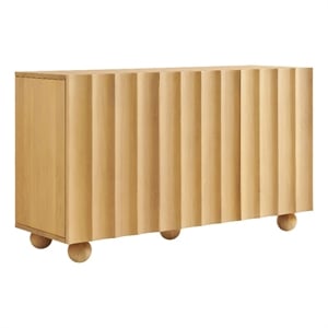 Sorren 54 Inch Scalloped Wood 3-Door Sideboard in Natural