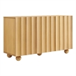 Sorren 54 Inch Scalloped Wood 3-Door Sideboard in Natural