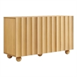 Sorren 54 Inch Scalloped Wood 3-Door Sideboard in Natural