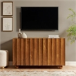 Sorren 54 Inch Scalloped Wood 3-Door Sideboard in Walnut