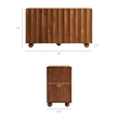 Sorren 54 Inch Scalloped Wood 3-Door Sideboard in Walnut
