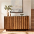 Sorren 54 Inch Scalloped Wood 3-Door Sideboard in Walnut