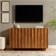 Sorren 54 Inch Scalloped Wood 3-Door Sideboard in Walnut