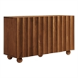 Sorren 54 Inch Scalloped Wood 3-Door Sideboard in Walnut