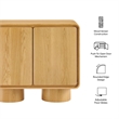 Lumo 2-Door Curved Wood Accent Cabinet in Oak