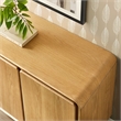 Lumo 2-Door Curved Wood Accent Cabinet in Oak