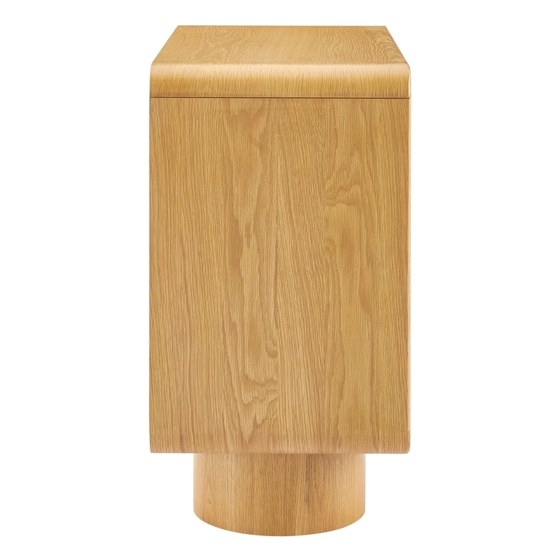 Lumo 2-Door Curved Wood Accent Cabinet in Oak
