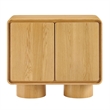 Lumo 2-Door Curved Wood Accent Cabinet in Oak